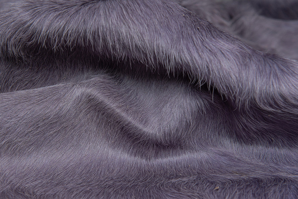 6' x 7' Lavender Cowhide Hand Knotted Area Rug