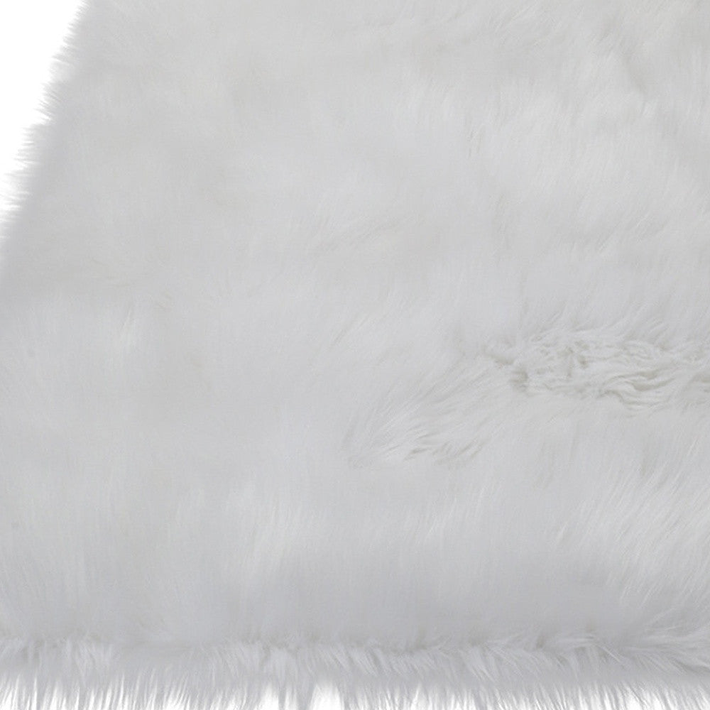 4' x 6' White Sheepskin Washable Area Rug
