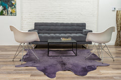 6' x 7' Lavender Cowhide Hand Knotted Area Rug