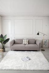 4' x 6' White Sheepskin Washable Area Rug