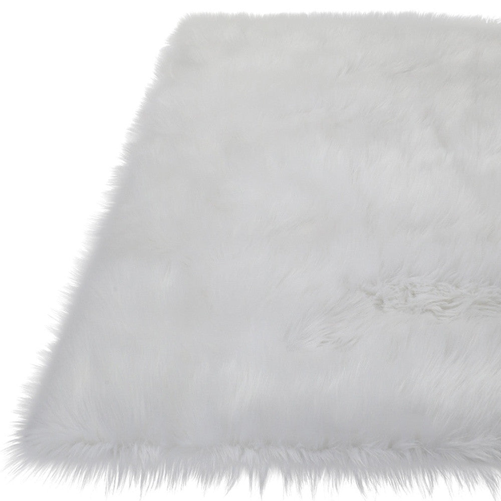 4' x 6' White Sheepskin Washable Area Rug