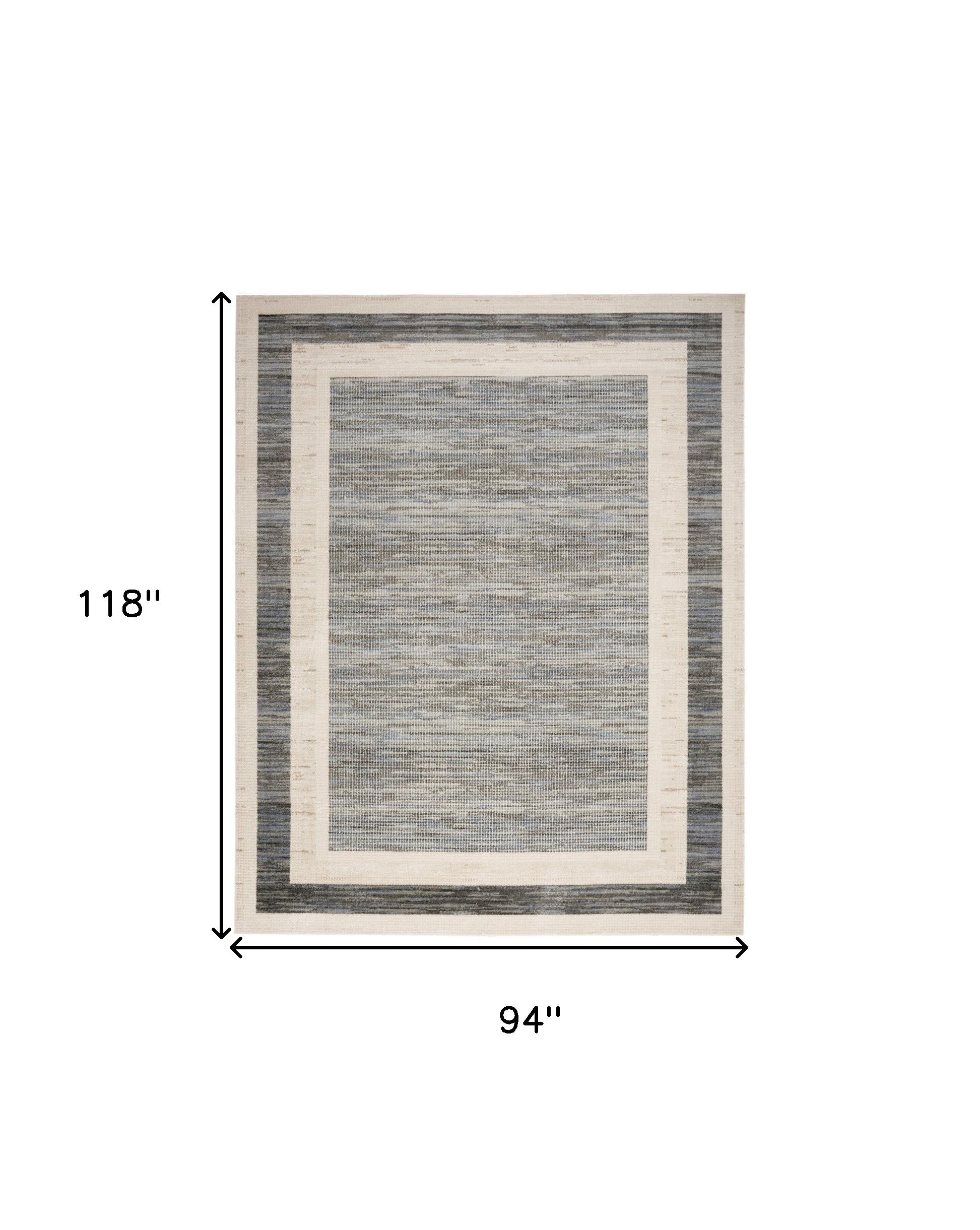 8' x 10' Gray Geometric Area Rug