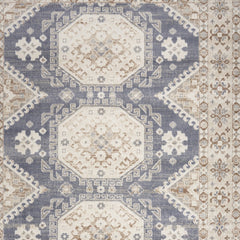 5' x 7' Blue Geometric Distressed Area Rug