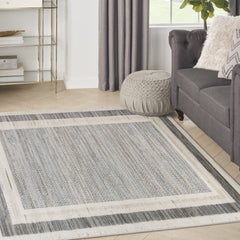 4' x 6' Gray Geometric Area Rug