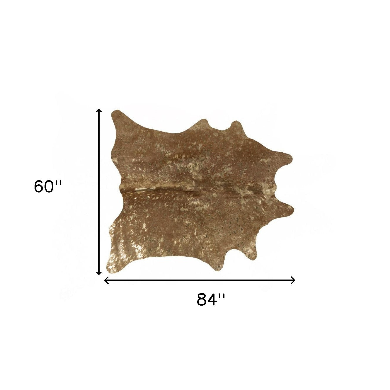 6' x 7' Gold and Brown Cowhide Hand Knotted Area Rug