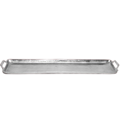 36" Silver Stainless Steel Indoor Outdoor Tray With Handles