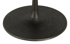 47" Dark Brown Rounded Solid Wood And Steel Dining Table
