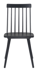 Set of Two Black Wood Windsor Back Dining Side chairs