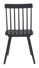 Set of Two Black Wood Windsor Back Dining Side chairs
