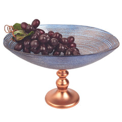 Handcrafted European Glass Centerpiece Low Footed Bowl