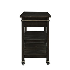 Brown 51" Rolling Kitchen Island With Storage