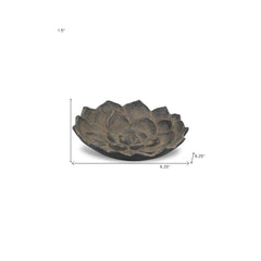 6" Black Lotus Flower Metal Handmade Tray