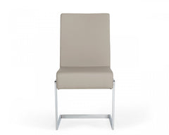 Set of Two Gray Silver Modern Dining Chairs