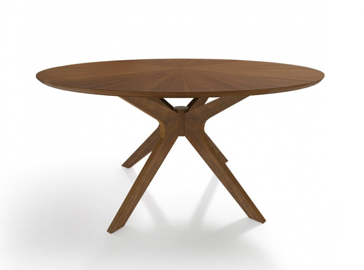 59" Brown Round Dining Table