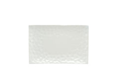 White Six Piece Rectangle Pebbled Porcelain Service For Six Salad Plate Set