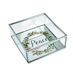 6" Christmas Wreath Peace Vanity Tray