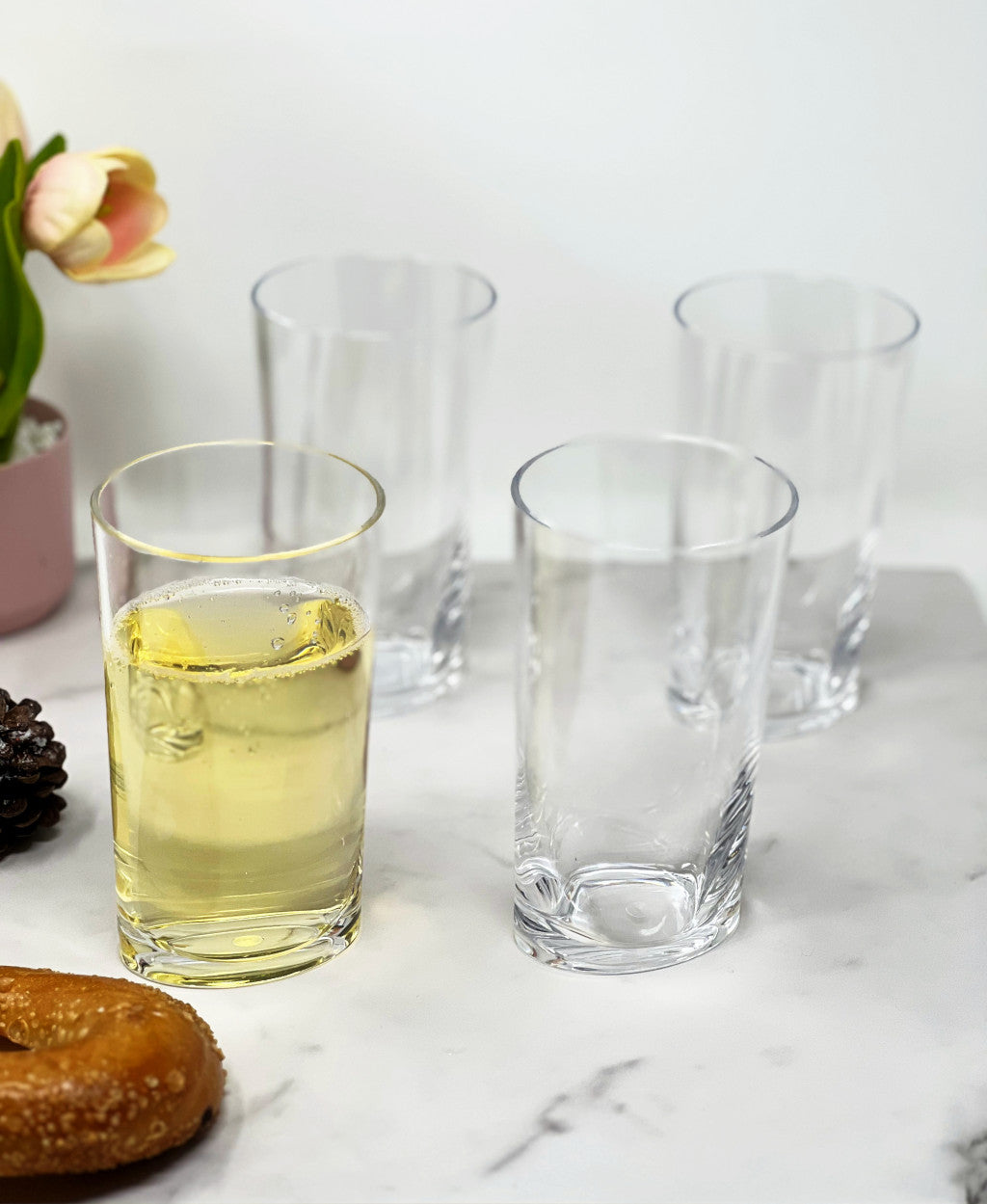 Set of Four Clear Tritan Plastic Highball Glasses