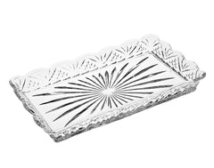 10" Rectangular Cut Crystal Narrow Serving Tray