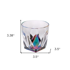 Set of Four Rainbow Geometric Acrylic Stemless Whiskey Glass