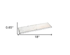 18" White Rectangular Marble Vanity Tray