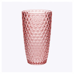 Set of Four Pink Geometric Acrylic Stemless Highball Glass