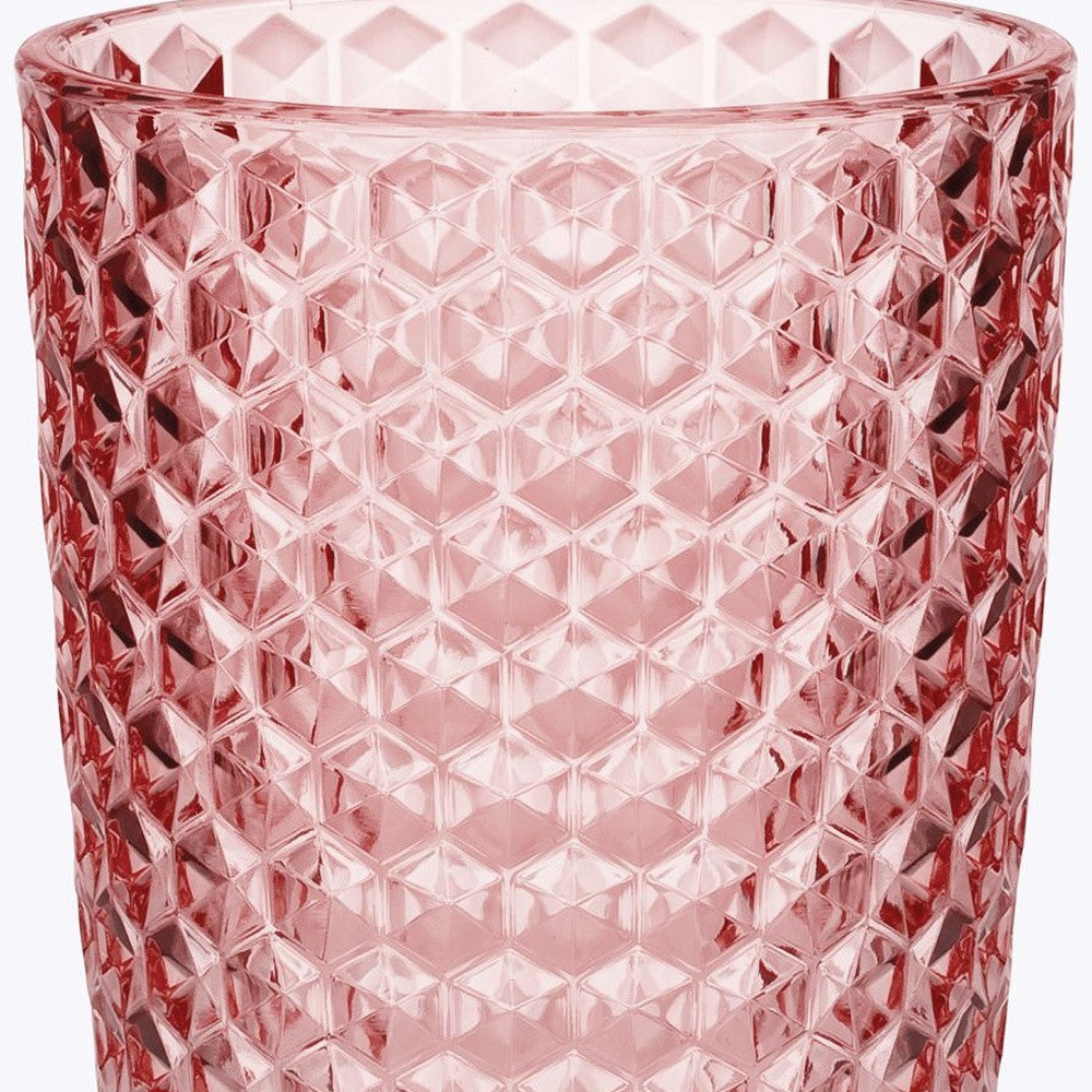 Set of Four Pink Geometric Acrylic Stemless Highball Glass