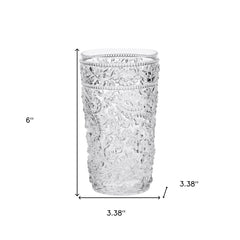 Set of Four Clear Paisley Acrylic Stemless Highball Glass