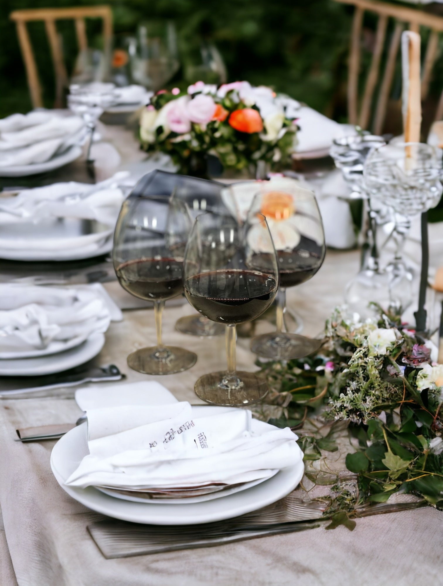 Set of Four Clear Dimpled Tritan Plastic Balloon or Round Bowl Stemmed All Purpose Wine Glasses