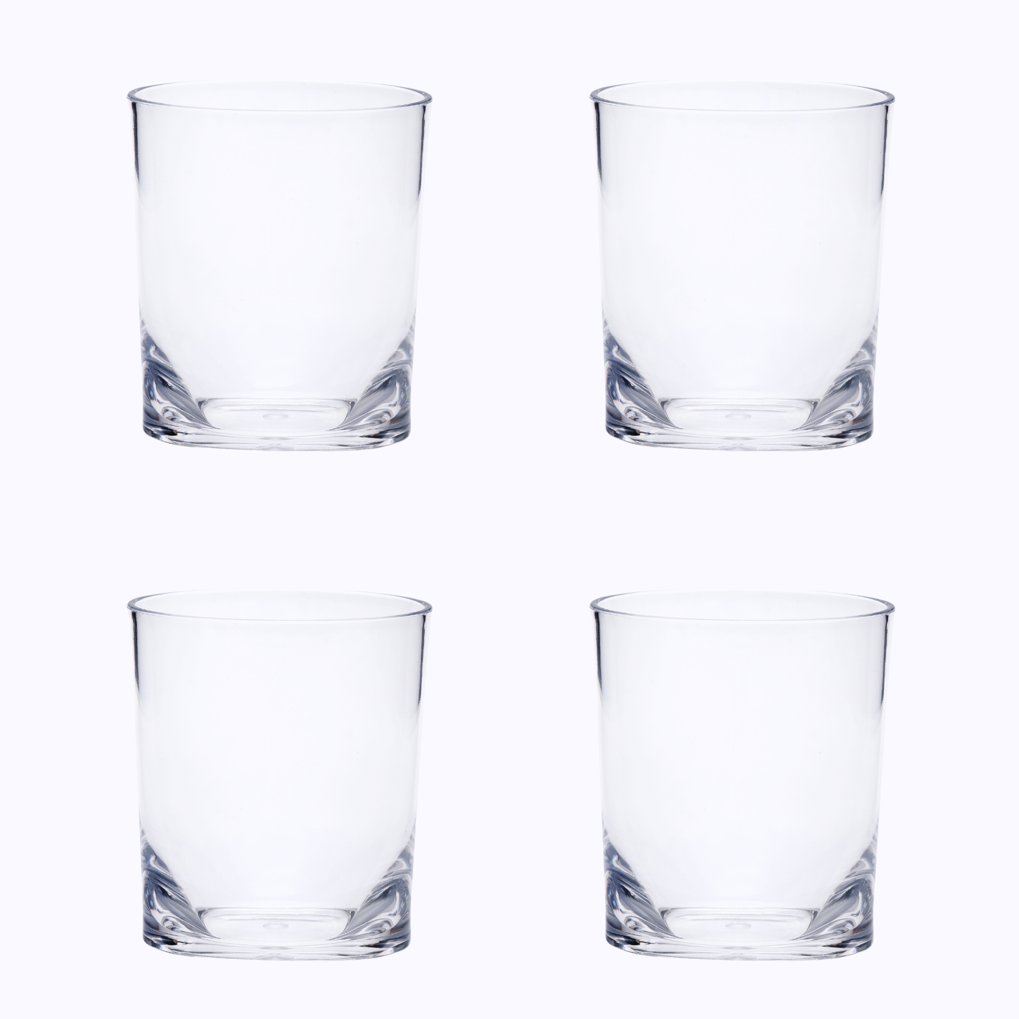 Set of Four Clear Acrylic Stemless Whiskey Glass