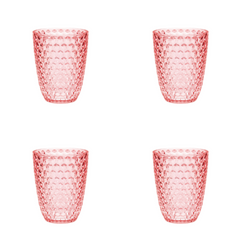 Set of Four Pink Diamond Acrylic Stemless Whiskey Glass