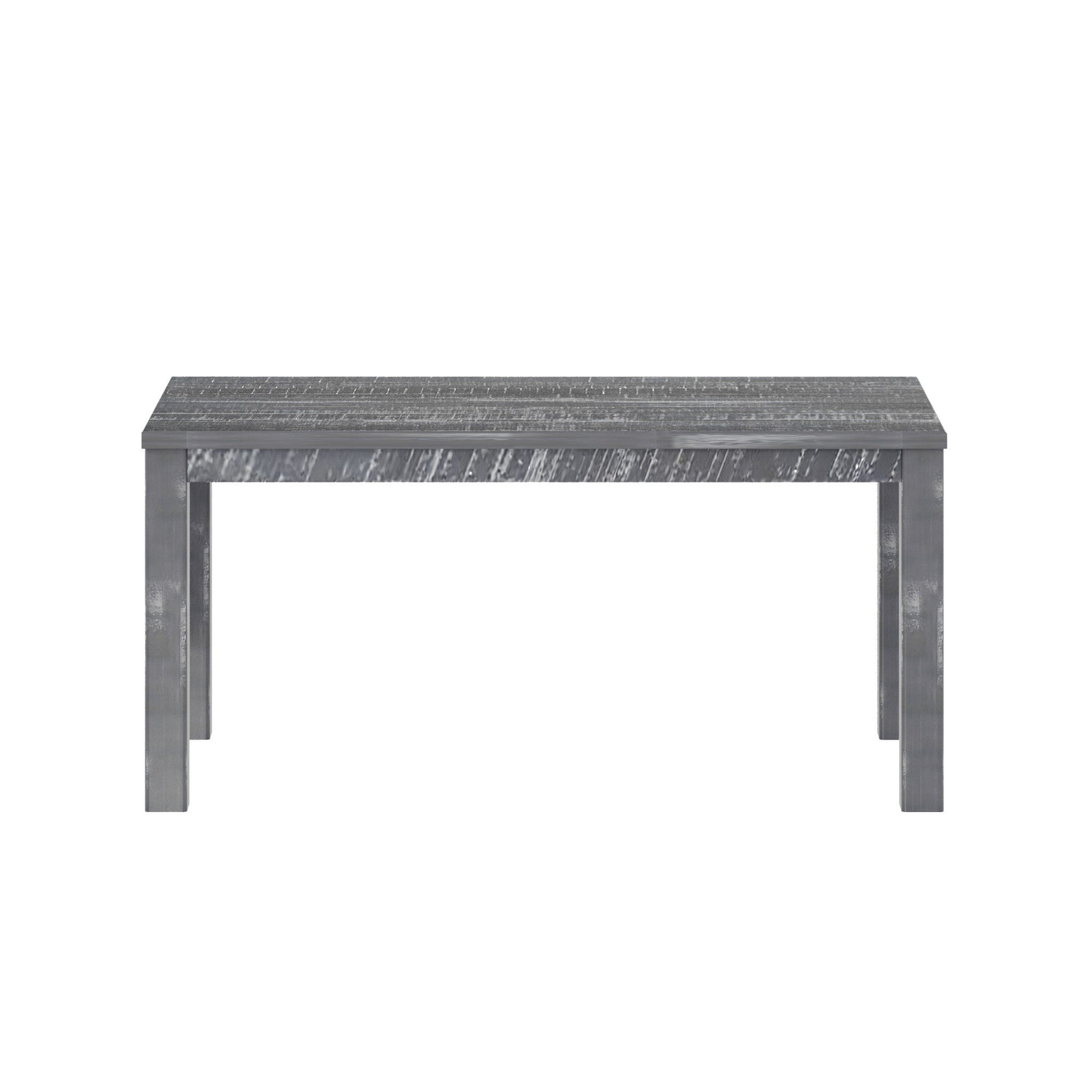 35" Gray Rustic and Distressed Rectangular Solid Wood Dining Table