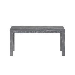 35" Gray Rustic and Distressed Rectangular Solid Wood Dining Table