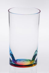 Set of Four Clear and Rainbow Acrylic Highball Glasses