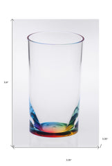 Set of Four Clear and Rainbow Acrylic Highball Glasses