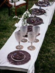 Set of Four Clear Diamond Acrylic Stemmed All Purpose Wine Glass