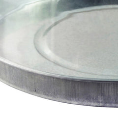 11" Gray Round Galvanized Metal Covered Server