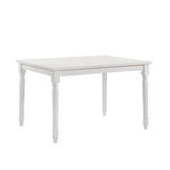 48" White Solid Wood Dining Table