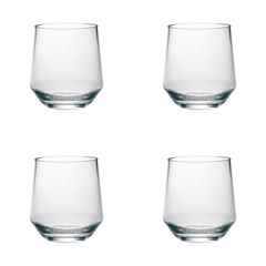 Set of Four Clear Tritan Plastic Stemmed All Purpose Wine Glass