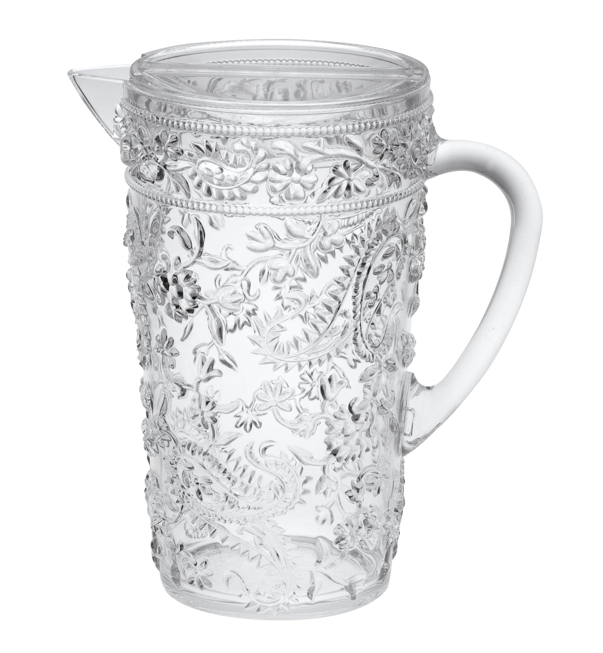 2.5 Quart Clear Paisley Acrylic Pitcher