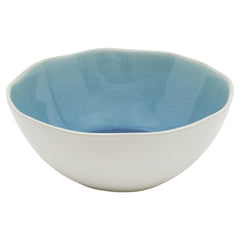 Blue and White Sixteen Piece Round Ceramic Service For Four Dinnerware Set