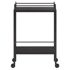 Black Steel Rolling Bar Cart