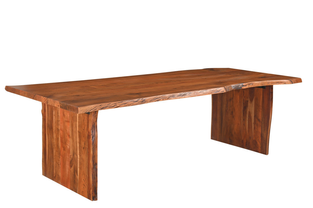 108" Brown Solid Wood Dining Table