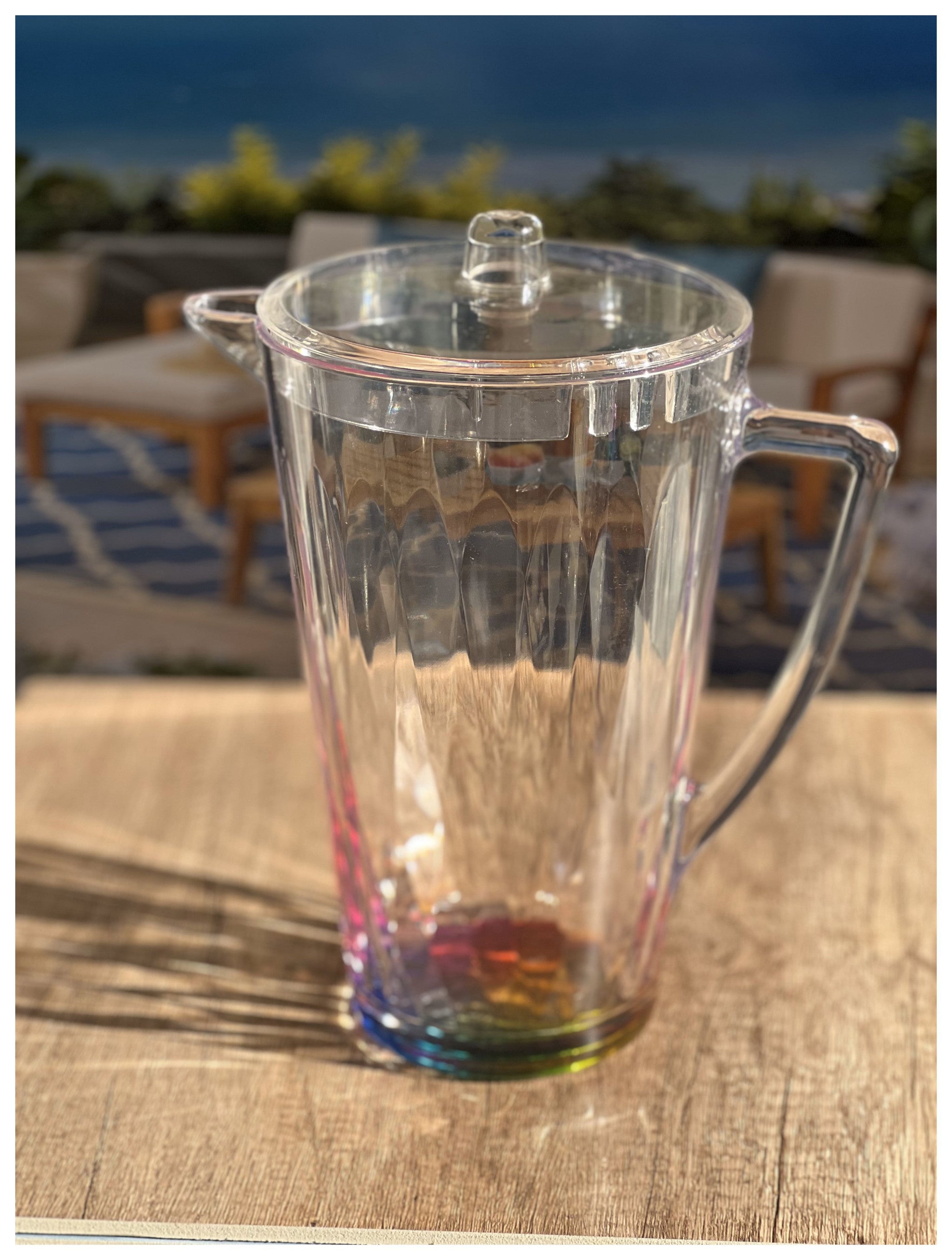 2.5 Clear and Rainbow Diamond Acrylic Pitcher