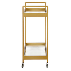 Brass Steel And Glass Rolling Bar Cart