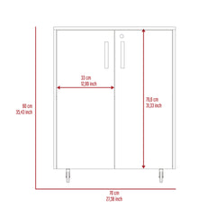 28" Black Wall mounted Accent Cabinet With Four Shelves