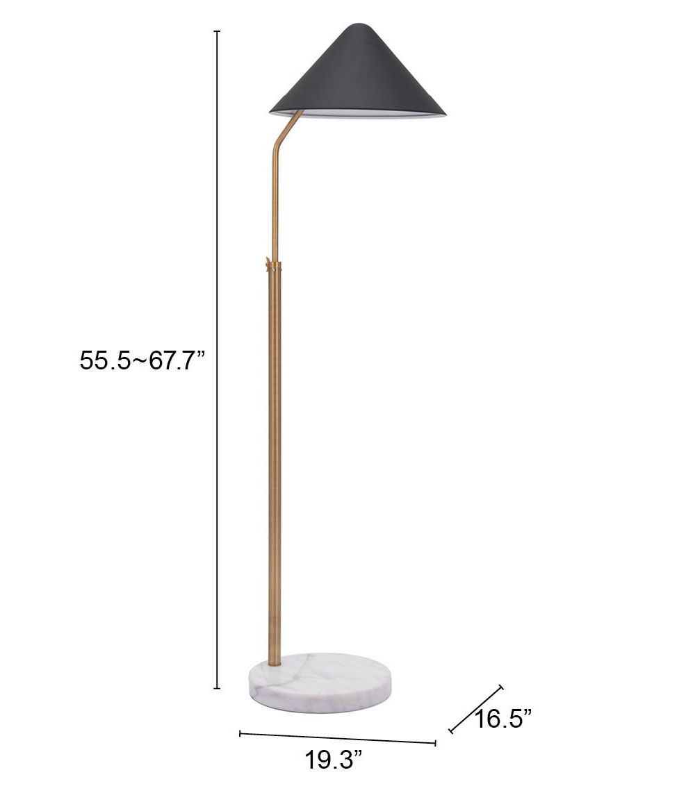 56" Steel Steel Floor Lamp Set with Shade