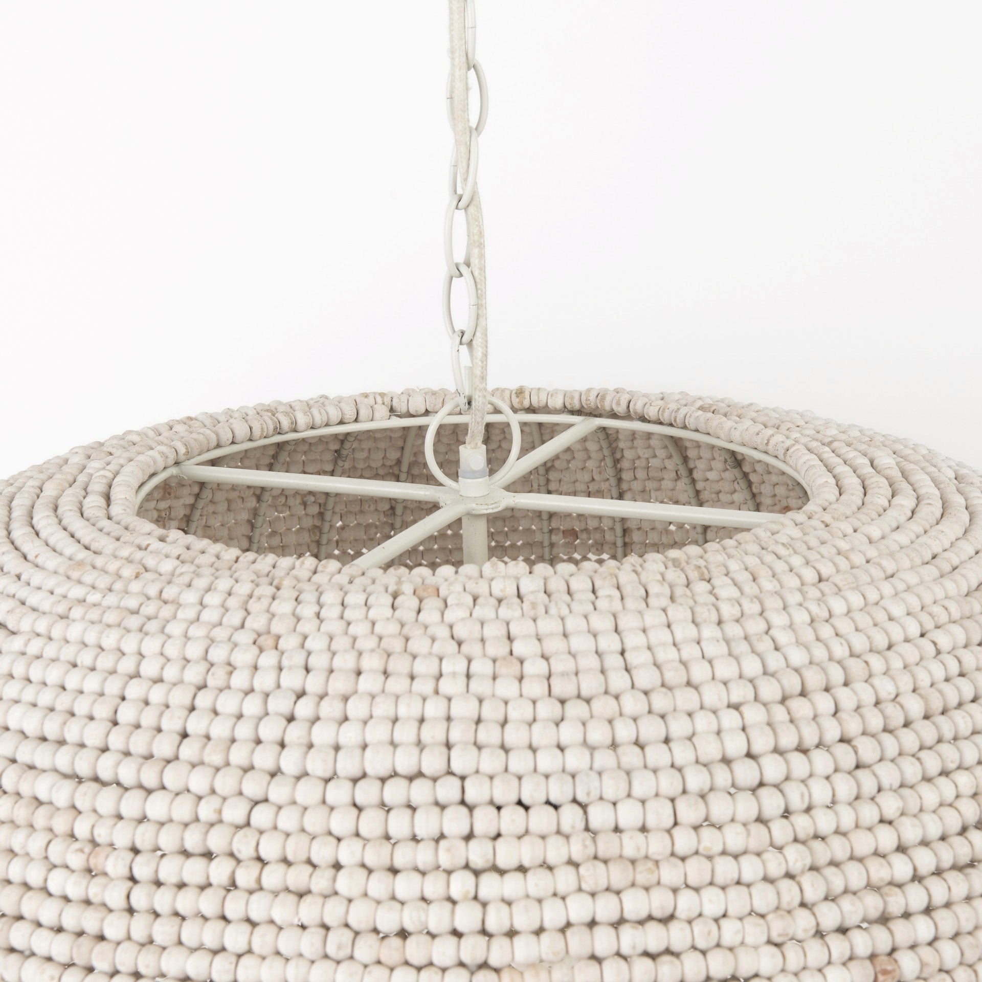 Whitewash Beaded Hanging Chandelier