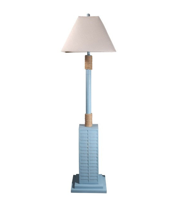 Aqua Blue and Nautical Rope Floor Lamp