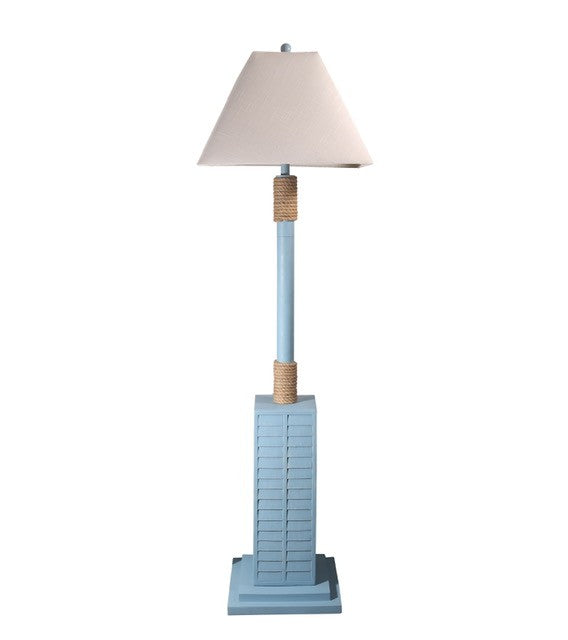 Aqua Blue and Nautical Rope Floor Lamp