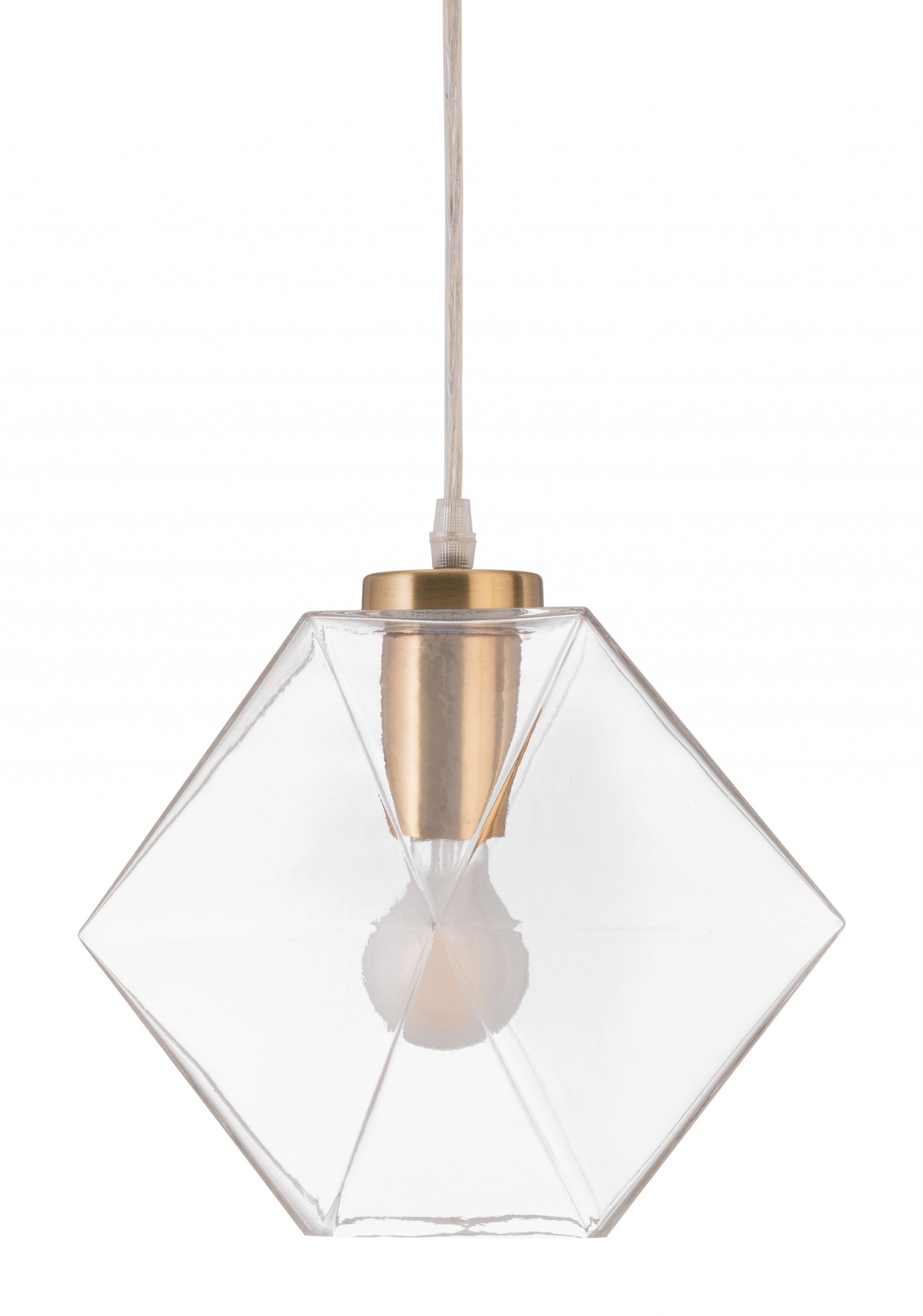 Gold Lantern Plastic Dimmable Ceiling Light With Clear Shades